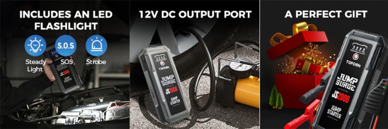 Booster de batterie de démarrage de voiture TOPDON JS2000