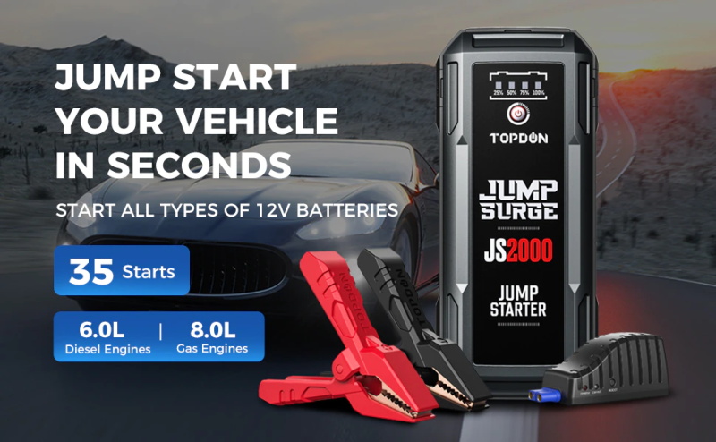 Booster de batterie de démarrage de voiture TOPDON JS2000