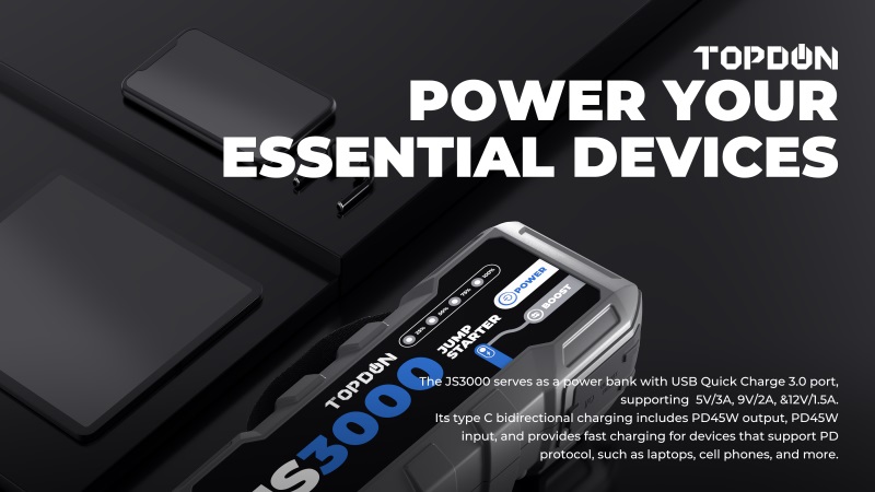 TOPDON JS3000 power bank car jump starter