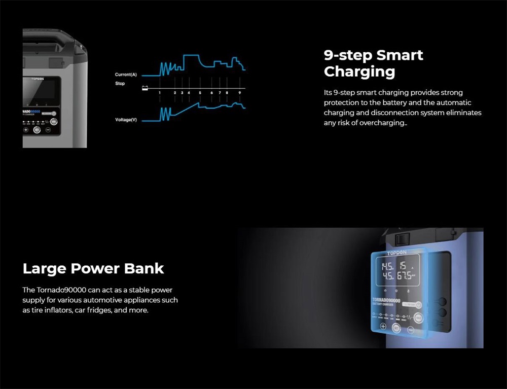 Chargeur de batterie au plomb Topdon Tonardo90000 T90A