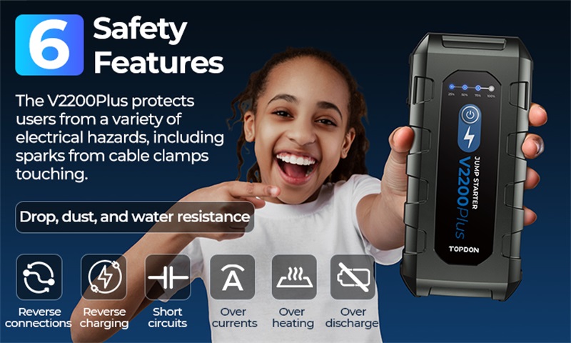 Topdon V2200Plus Banque d'alimentation portable d'urgence pour véhicule