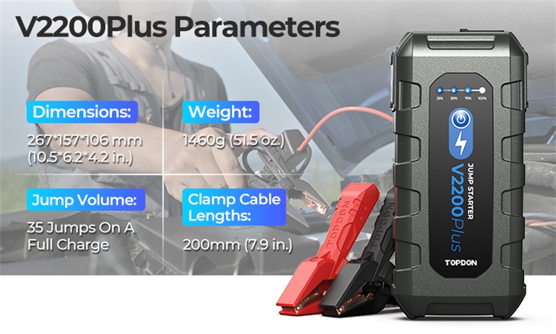 Topdon V2200Plus Banque d'alimentation portable d'urgence pour véhicule