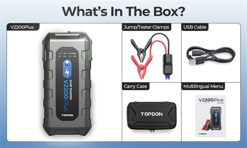 Topdon V2200Plus Banque d'alimentation portable d'urgence pour véhicule