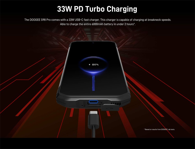 DOOGEE S98 Pro Helio 8 Core Android 12 6,3 pouces 8 Go de RAM 256 Go de ROM Smartphone robuste