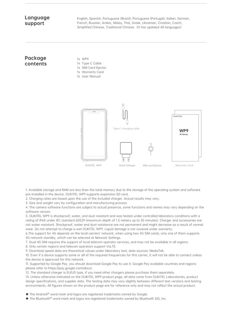 OUKITEL WP9 Helio P60 Octa Core Android 10 Smartphone robuste