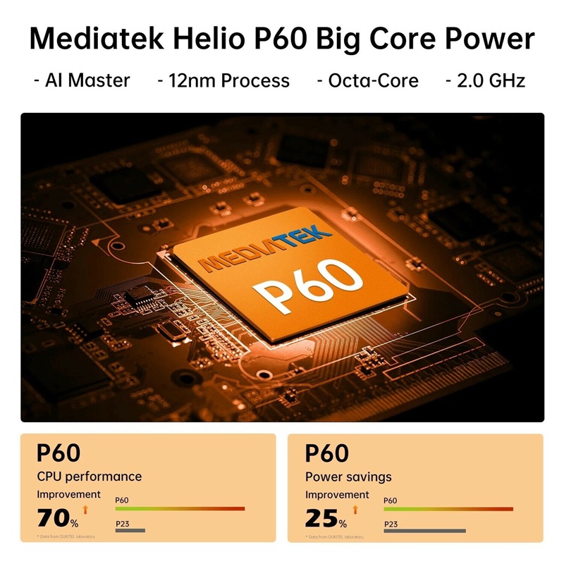 OUKITEL WP9 Helio P60 Octa Core Android 10 Smartphone robuste
