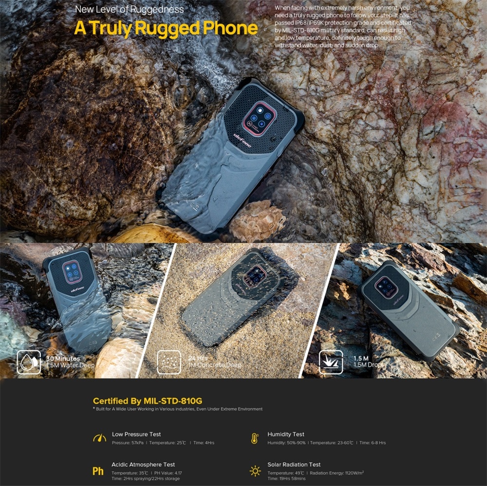 Téléphone Ulefone Pover Armor 14 ш.52 ХЧGB ШЧGB Robuste