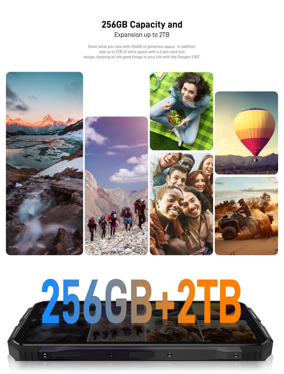 Téléphone robuste Doogee V30T 5G Android 12 6,58 '' FHD