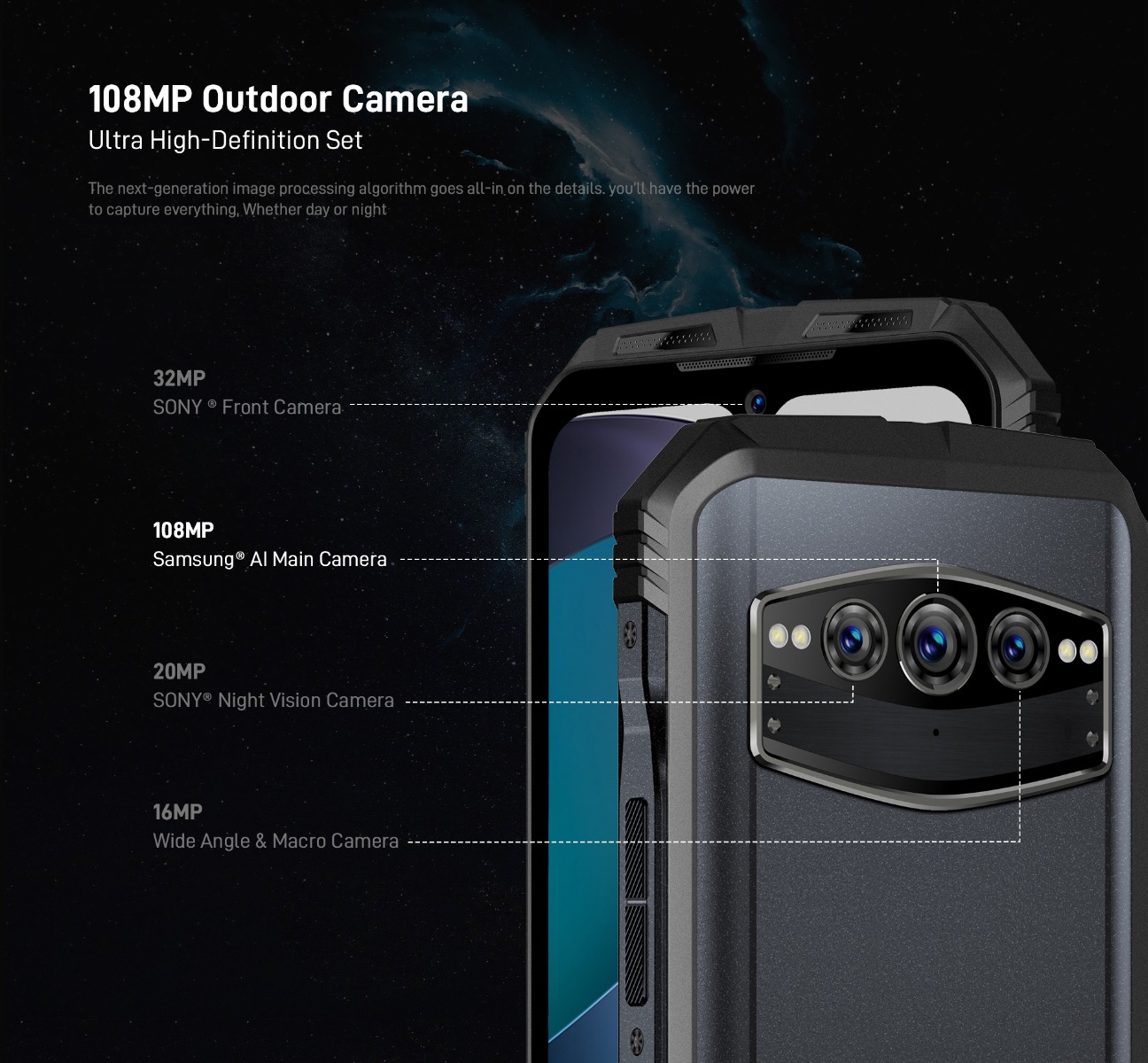 Téléphone robuste Doogee V30T 5G Android 12 6,58 '' FHD