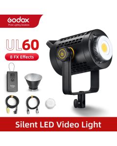Godox UL60 UL-600 60W 5600K Lampe vidéo LED silencieuse à montage Bowens