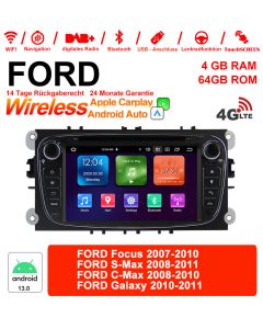 7 pouces Android 13.0 4G LTE Autoradio / Multimedia 4GB RAM 64GB ROM pour Ford Focus Carplay intégre /Android Auto