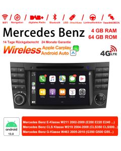 7 pouces Android 13.0 4G LTE Autoradio / multimédia 4GB RAM 64GB ROM pour Mercedes Classe E W211 de benz, classe W219 de CLS, classe W463