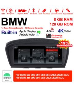 8.8" Qualcomm Snapdragon 662 Android 13.0 4G LTE Autoradio / Multimédia USB WiFi Navi Carplay Pour BMW 5 Series E60 E61 E63 3 Serie E90 E91 E92 CCC
