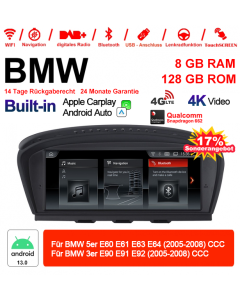 8.8" Qualcomm Snapdragon 662 Android 13.0 4G LTE Autoradio / Multimédia USB WiFi Navi Carplay Pour BMW 5 Series E60 E61 E63 3 Serie E90 E91 E92 CCC