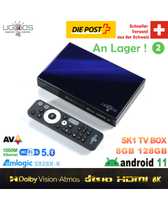 UGOOS SK1 8K HDR TV Box 8GB 128GB WiFi6 BT5.2 1000M Dolby Vision Atmos HDMI Widevine L1 dts support