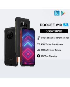 DOOGEE V10 6.39 '' Android 11 5G Octa Core 8 Go de RAM 128 Go de ROM Téléphone robuste