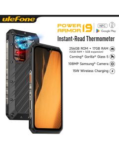 Téléphone robuste Ulefone Armor 19 Android 12 17 Go 256 Go Smartphone avec appareil photo