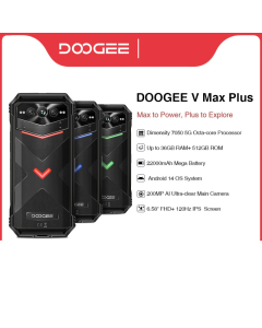 Doogee V MAX PLUS robustes Telefon 22000mah 36GB 512GB 6.58MP Kamera handy 120 "Hz Neigung Android 14