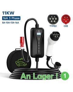 11KW 16A E-Auto Tragbare EV-Ladekabel Typ2 IEC 62196-2