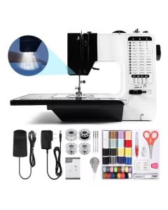 Tragbare Nähmaschine mit Verlängerungstisch, integrierte elektrische Nähmaschine mit 38 Stichen, einstellbare Dual-Geschwindigkeit