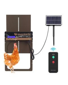 Automatische Chicken Coop Tür Solarbetriebene 4 Modi Coop Türöffner mit Fernbedienung/Timer/Lichtsensor wetterfeste Anti-Pinch