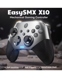 Easysmx X10 Wireless Gaming Controller, mechanisches Gamepad für PC, Schalter, Telefon, Smart TV, Doppel-Hall-Effekt 3D Analog Stick Trigger