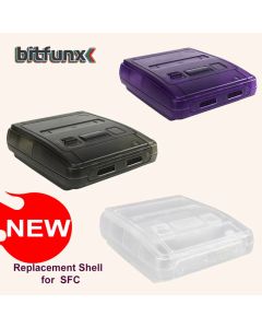 Bitfunx sfc ersatz fall transparente schale für super famicom konsole super nes spiel konsole