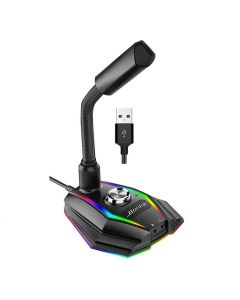 RGB-Mikrofon-Stummschalttaste mit 3,5-mm-Buchse für Typ B-Youtube-Spielaufzeichnung
