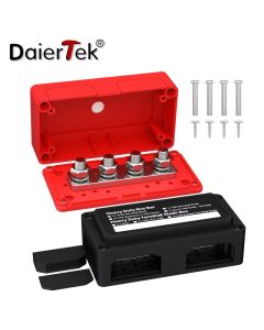 300A Busbar, Heavy Duty Power Distribution Block, Busbar Box Module Design with 4 x M8 (5/16 inch) Terminal Bolts for Car, RV, Boat