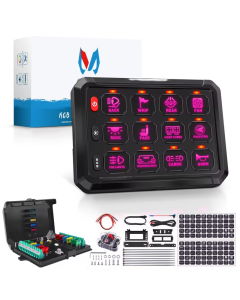 8/12 Gang RGB Switch Panel LED Work Light Bar Switch Box Controller for Universal Cars Truck Boat UTV 4x4 4WD