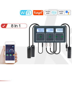 Tuya WiFi 8 In 1 Wasserqualitätstester S.G/PH/EC/ORP/TDS/CF/SALT/TEMP Messanalysator DIY Wasserqualitätsdetektor Wassermonitor