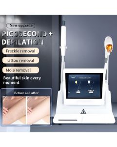 3500W 2 in 1 808NM Eisgriff Diodenlaser Permanente Haarentfernung Q Switched Nd Yag Tragbare Pikosekunden-Tattoo-Maschine