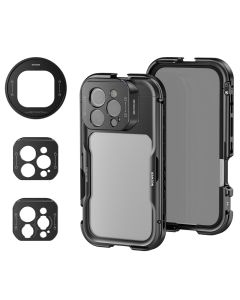 NEEWER 16 Pro/Pro Max Cage Quick Release Video Rig Telefonstabilisator Kompatibel mit iPhone 16 Pro Max mit 67 mm Filteradapter