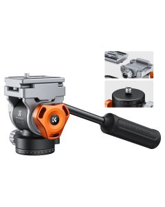 K&F Concept 5 kg Video Fluid Head with Arca-Swiss & 360° Tilt