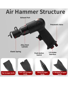 150mm Lufthammer, industrielles Luftschaufel-Set, Mini-Luftmeißel, multifunktionales pneumatisches Werkzeug, Bohrhammer
