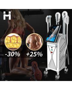 Professionelle EMS Muskelstimulator Maschine mit 4 Griffen & Beckenstuhl – Body Sculpting & Slimming