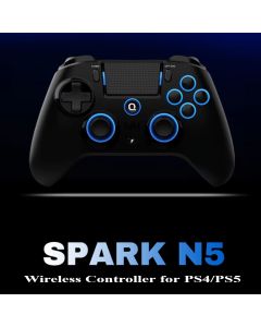 QRD Spark N5 Wireless Controller für PS5 PS4 PS3 IOS Android PC Halle 8-Farben-LED-Leuchten Vibrationseffekt