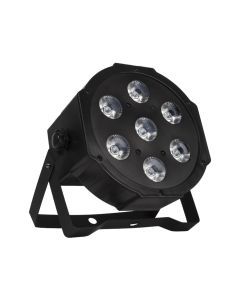 Projecteur PAR plat LED 7x18W RGBWA+UV DMX512 6-10 canaux, stroboscope