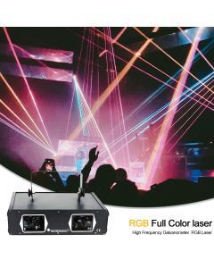 Projecteur laser RGB à 2 têtes DMX512 pour DJ, discothèque, mariage, soirée karaoké et spectacles de scène
