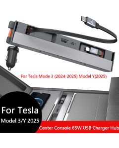 For Tesla Model Y Juniper 2025, retractable center console, USB hub, Model 3, Highland Phone charger, fast charging docking station