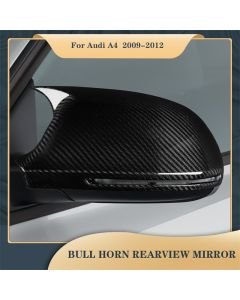 Pour Audi A4 2009-2012 Rétroviseur en corne de taureau Véritable autocollant en fibre de carbone Accessoires intérieurs de voiture