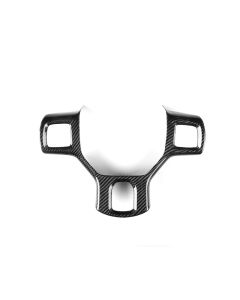 Dodge Ram 2013 – 2018, garniture de couverture intérieure de volant, autocollant en fibre de carbone véritable, accessoires d'intérieur de voiture