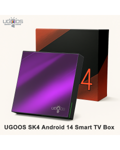 Ugoos SK4 Android TV Box – Android 14 Smart TV Player, 4GB RAM, 64GB Speicher, 4K UHD, Dual-WLAN, Bluetooth 5.4