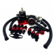 Universal adjustable fuel pressure regulator with gauge + AN6 fuel line hose + fittings end set