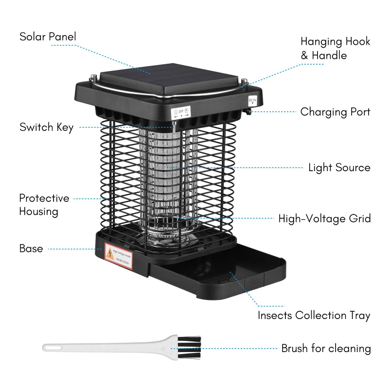Zapper anti-insectes à énergie solaire