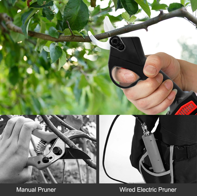 Hand-held cordless electric pruning scissors