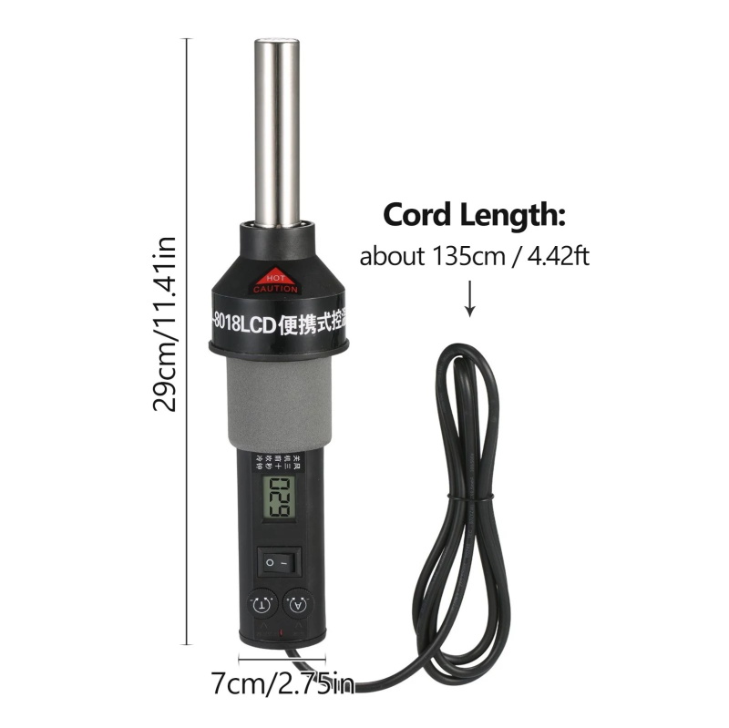 portable temperature-controlled soldering hot air gun