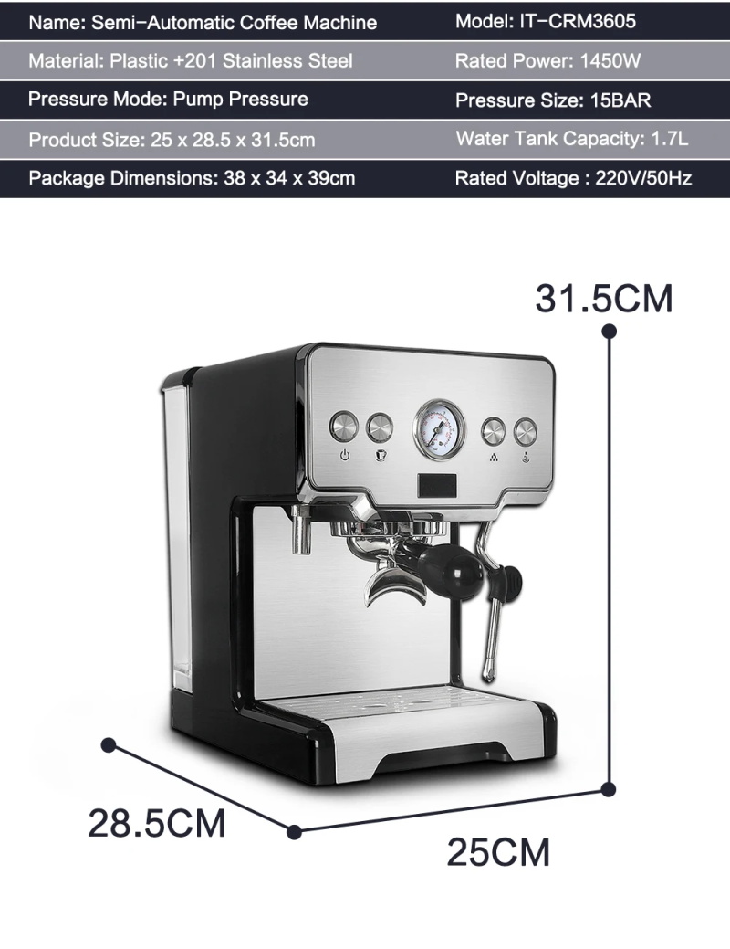 15 bar italienische halbautomat ische kaffee maschine