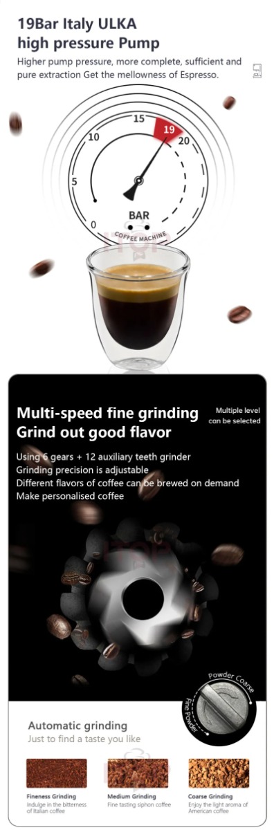 Voll automatische 19 bar Kaffee maschine