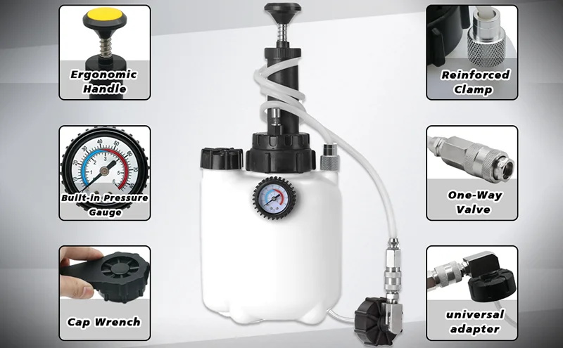 Brake bleeding device overpressure